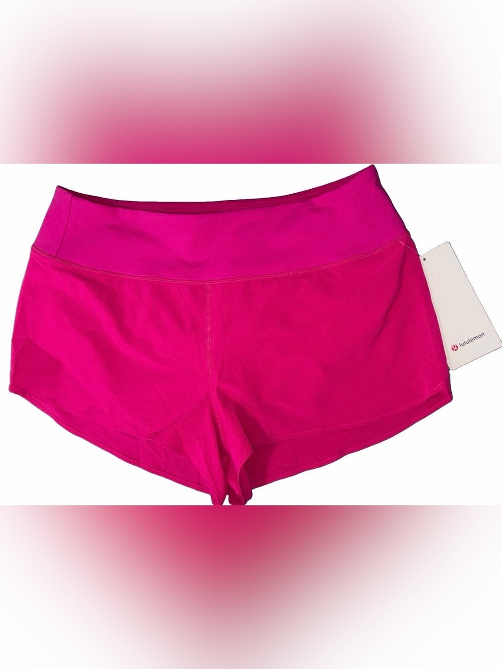 NWT LULULEMON LARGE SPEED UP HIGH RISE 2.5” SHORT*MESH VENT AUTHENTIC PINK FLARE